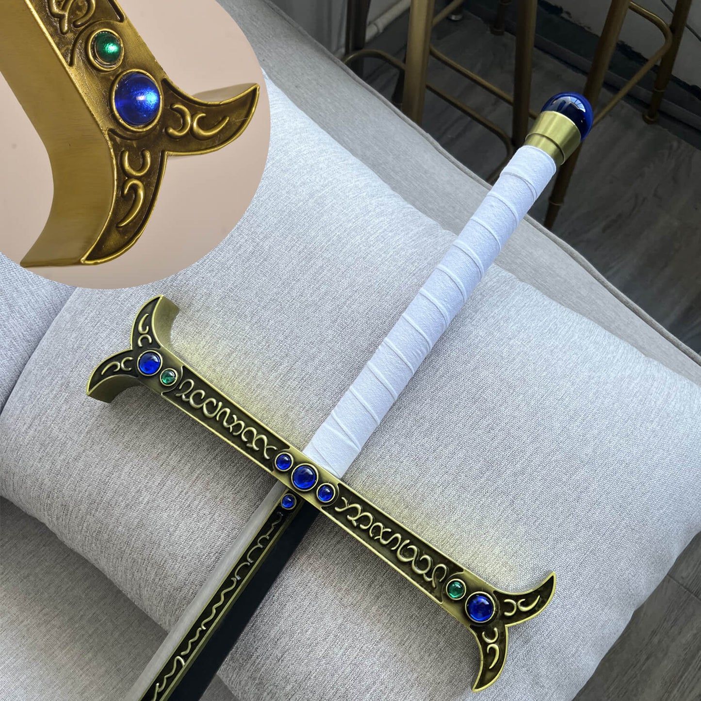 Dracule Mihawk Handmade Sword Replica – 46" Full Tang High Carbon Steel Blade with Leather Sheath