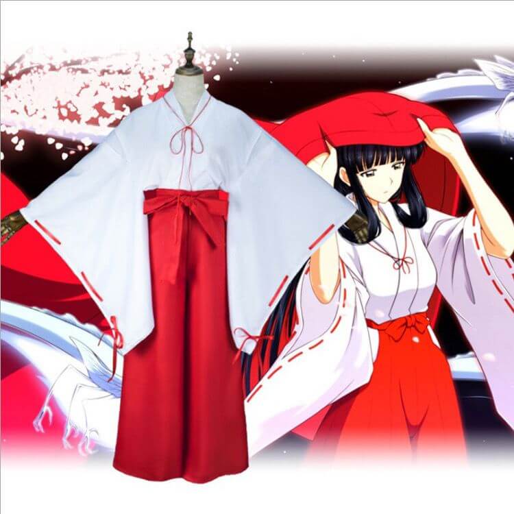 Kikyo Cosplay Costume Full Set Inuyasha