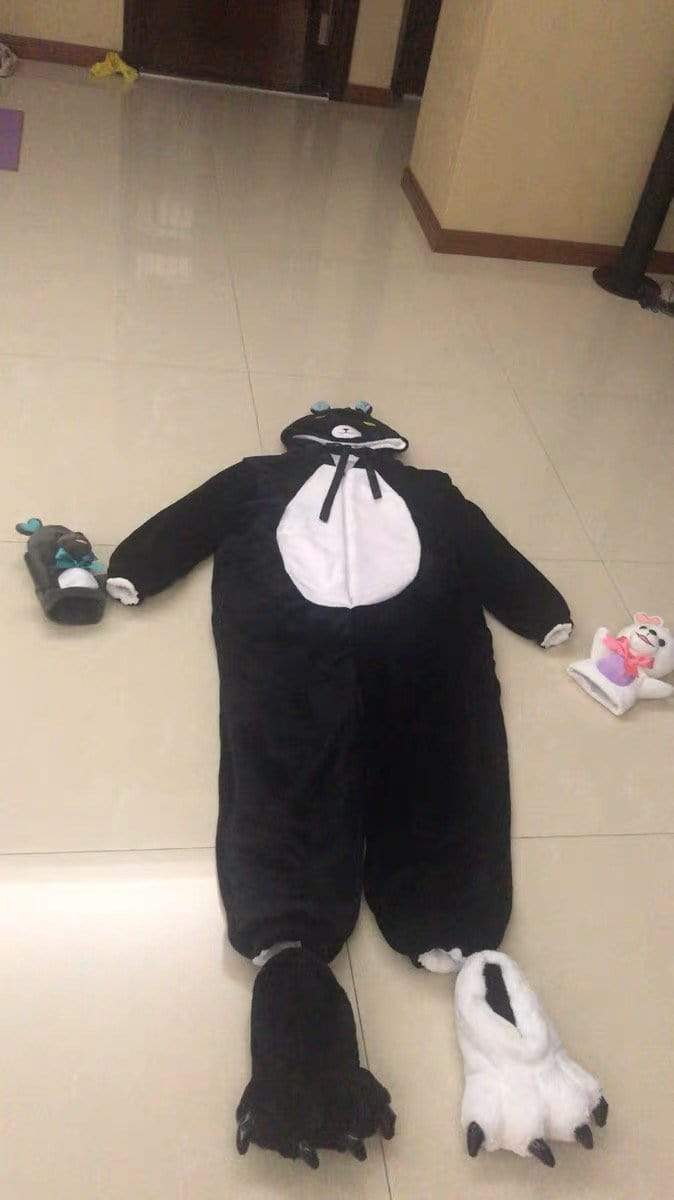 Kuma Kuma Kuma Bear Pajamas Cosplay Costume Double Sided Kawaii Flannel Home Sleepwear Japanese Anime Suit Adult Unisex Jumpsuits Handmake-Hot Sale, Kuma Kuma Kuma Bear - MoonCos