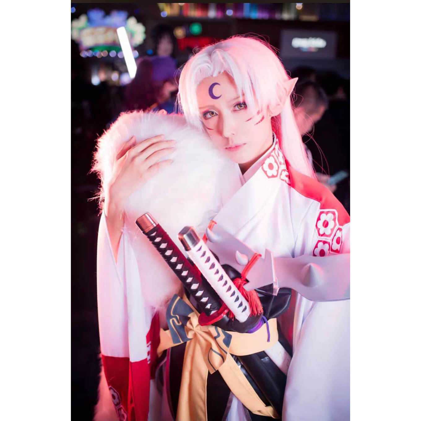 Sesshoumaru Cosplay Costume Anime Inuyasha Suit Customization Set Big Tail Full Set-Inuyasha - MoonCos
