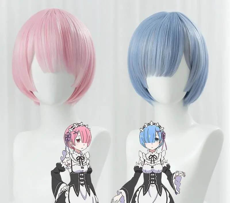 Cute Rem/Ram Wig Headwear Free hair net Anime Re: Zero-Re:zero - MoonCos