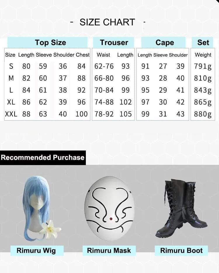 Demon Rimuru Cosplay Costume Rimuru tempest Full Set Unisex Anime That Time I Got Reincarnated as a Slime Cosplay Black set Mask Boot Slime-Got Reincarnated As A Slime, Hot Sale - MoonCos