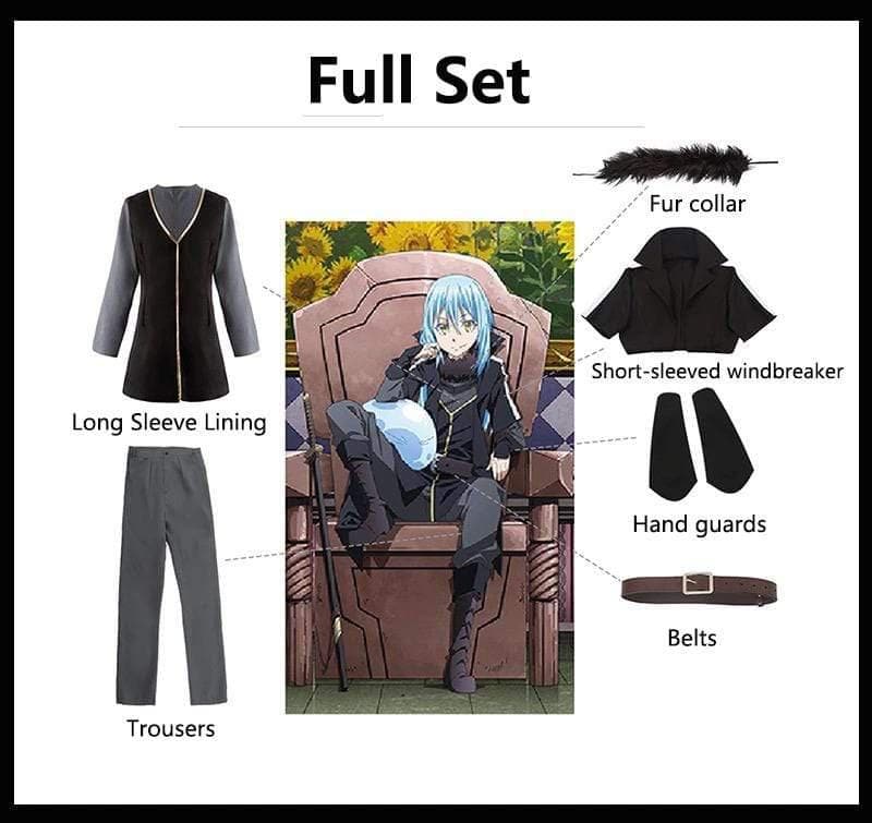 Demon Rimuru Cosplay Costume Rimuru tempest Full Set Unisex Anime That Time I Got Reincarnated as a Slime Cosplay Black set Mask Boot Slime-Got Reincarnated As A Slime, Hot Sale - MoonCos