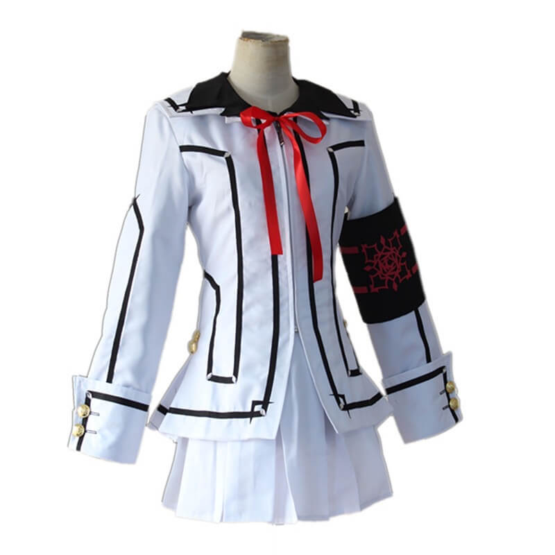 Yuki Kuran Cosplay Costume Vampire Knight Yuki Cross Uniform White and Black Outfits Full Set