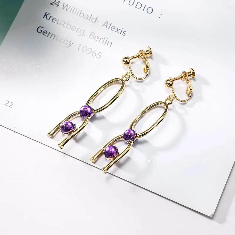 King of Heroes Gilgamesh Golden Earrings Ear Clips Drop Cosplay FGO Absolute Demonic Front: Babylonia Earrings Golden Ki-FGO, Props - MoonCos