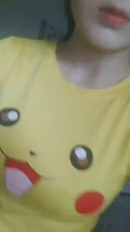 Cute Cartoon T-shirt Slim-fit Kawaii Pikachu short Sleeves Cartoon Jigglypuff