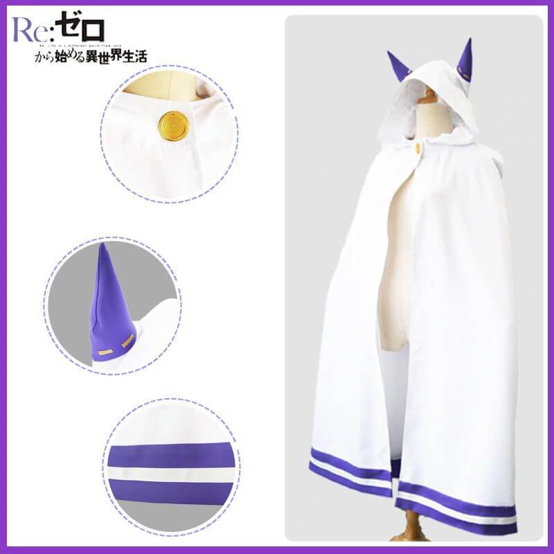 Emilia Cosplay Costume Full set Anime Re Zero Starting Life in Another World Kawaii Emilia Dress Wig Cloak Lady's Ball Dresses Gift-Emilia, Re:zero - MoonCos