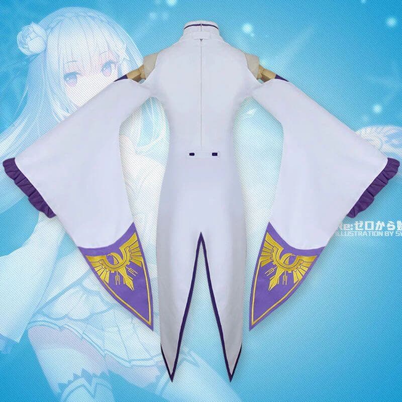 Emilia Cosplay Costume Full set Anime Re Zero Starting Life in Another World Kawaii Emilia Dress Wig Cloak Lady's Ball Dresses Gift-Emilia, Re:zero - MoonCos