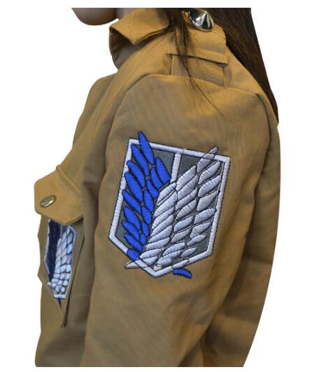 Attack on Titan Cosplay Jacket Anime Shingeki no Kyojin jacket Survey corps Costume Printed Embroidery Coat AOT High Quality Embroidered Eren Mikasa Levi-Attack on Titan - MoonCos