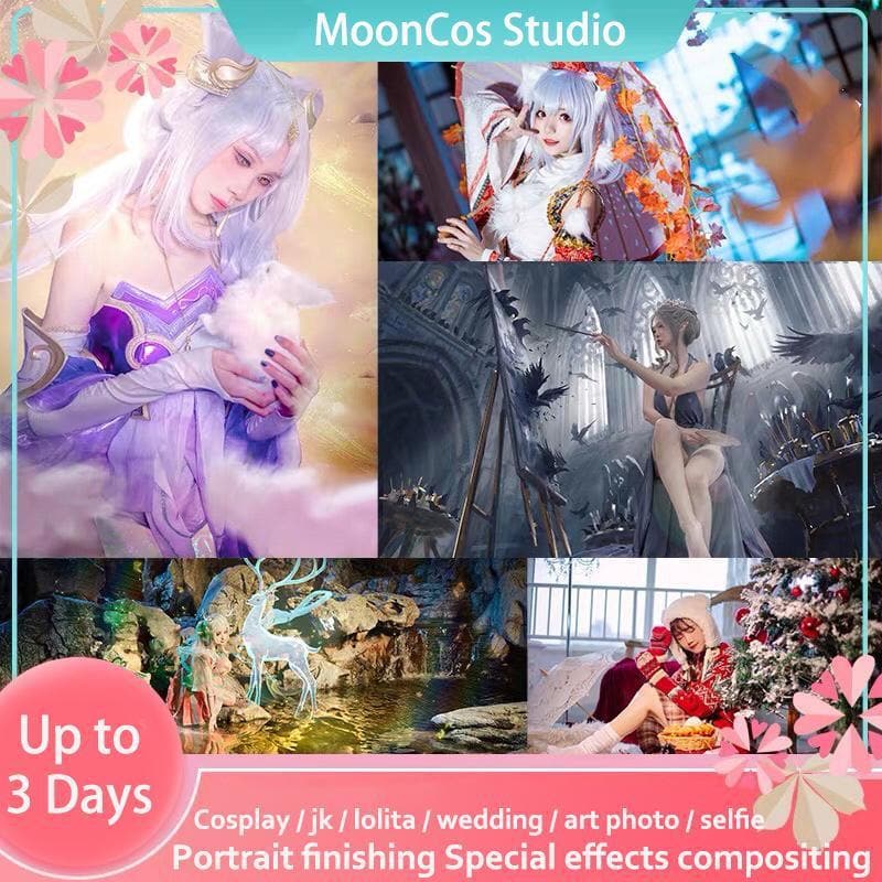 Cosplay Photo Editing Cos Post-processing Portrait retouching Special effects compositing Layout photo processing Fantasy Portrait Backgrounds Portrait Photoshop art design-Hot Sale, Photo Ed