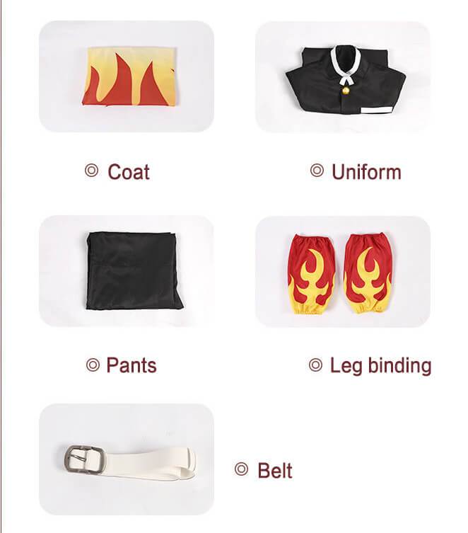 Flame Hashira Kyojuro Rengoku Cosplay Costume Demon Slayer Cos Full set Anime Kimetsu No Yaiba Demon Slayer Corps Unifor-Demon Slayer, New Arrivals - MoonCos