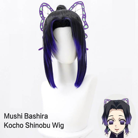 Shinobu Kocho Cosplay Wig Anime Demon Slayer Kimetsu No Yaiba Cos Wig Mushi Bashira Kocho Shinobu Wig-Demon Slayer - MoonCos