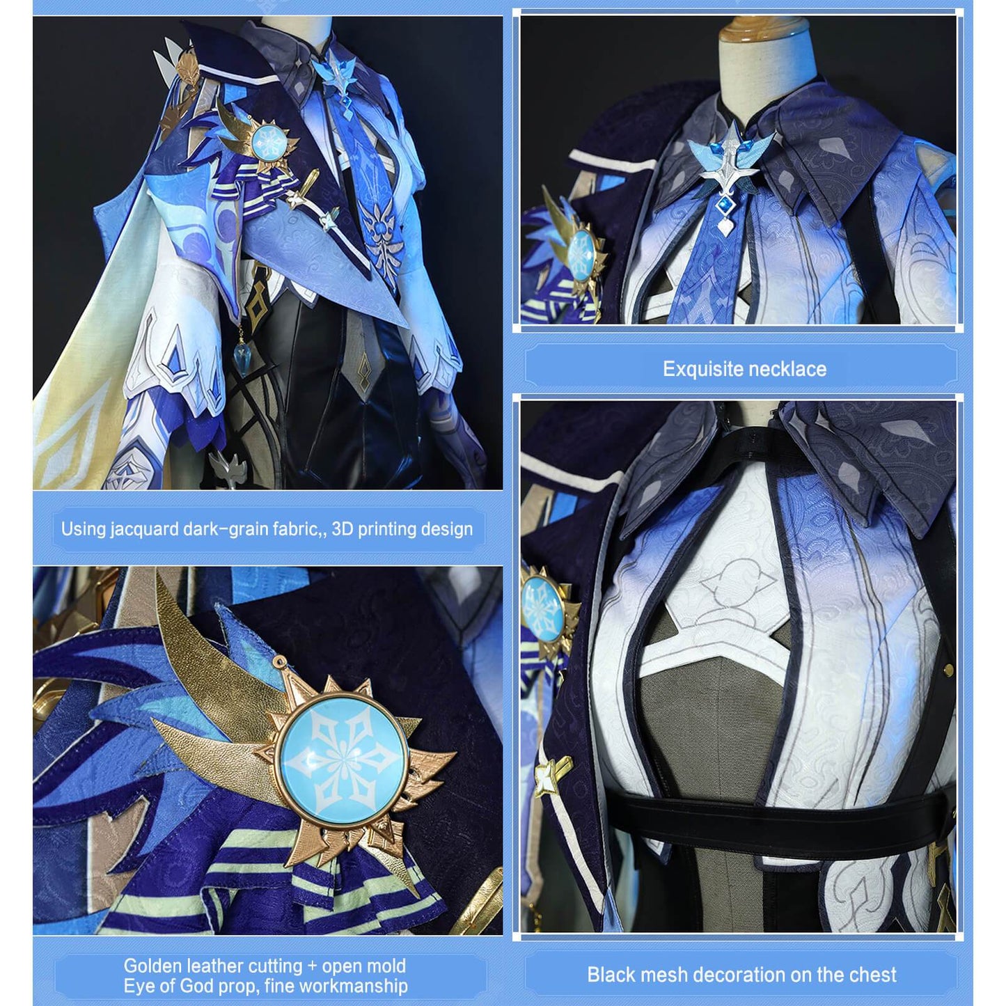 Eula Cosplay Costume Genshin Impact Uniform Cos Halloween Party Outfit Cute Jumpsuits-Genshin Impact, New Arrivals - MoonCos
