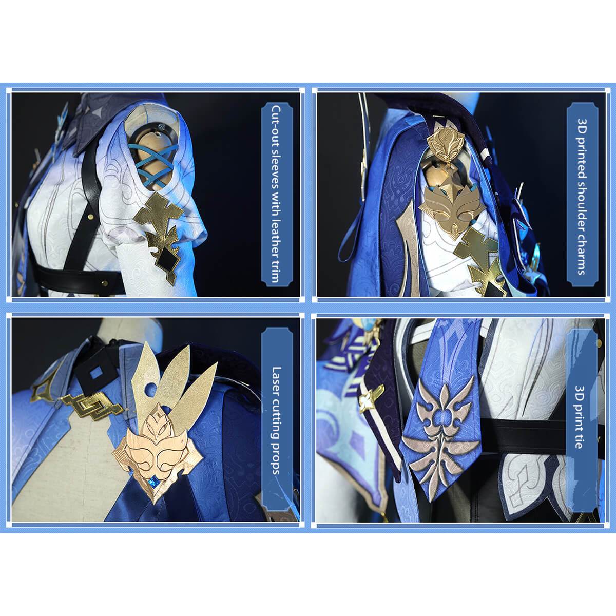Eula Cosplay Costume Genshin Impact Uniform Cos Halloween Party Outfit Cute Jumpsuits-Genshin Impact, New Arrivals - MoonCos