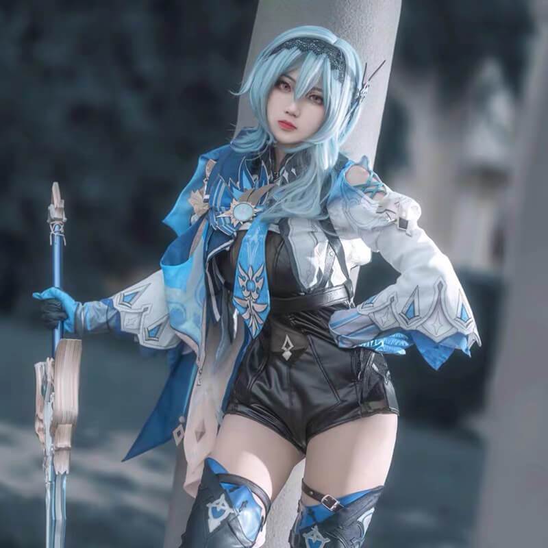 Eula Cosplay Costume Genshin Impact Uniform Cos Halloween Party Outfit Cute Jumpsuits-Genshin Impact, New Arrivals - MoonCos