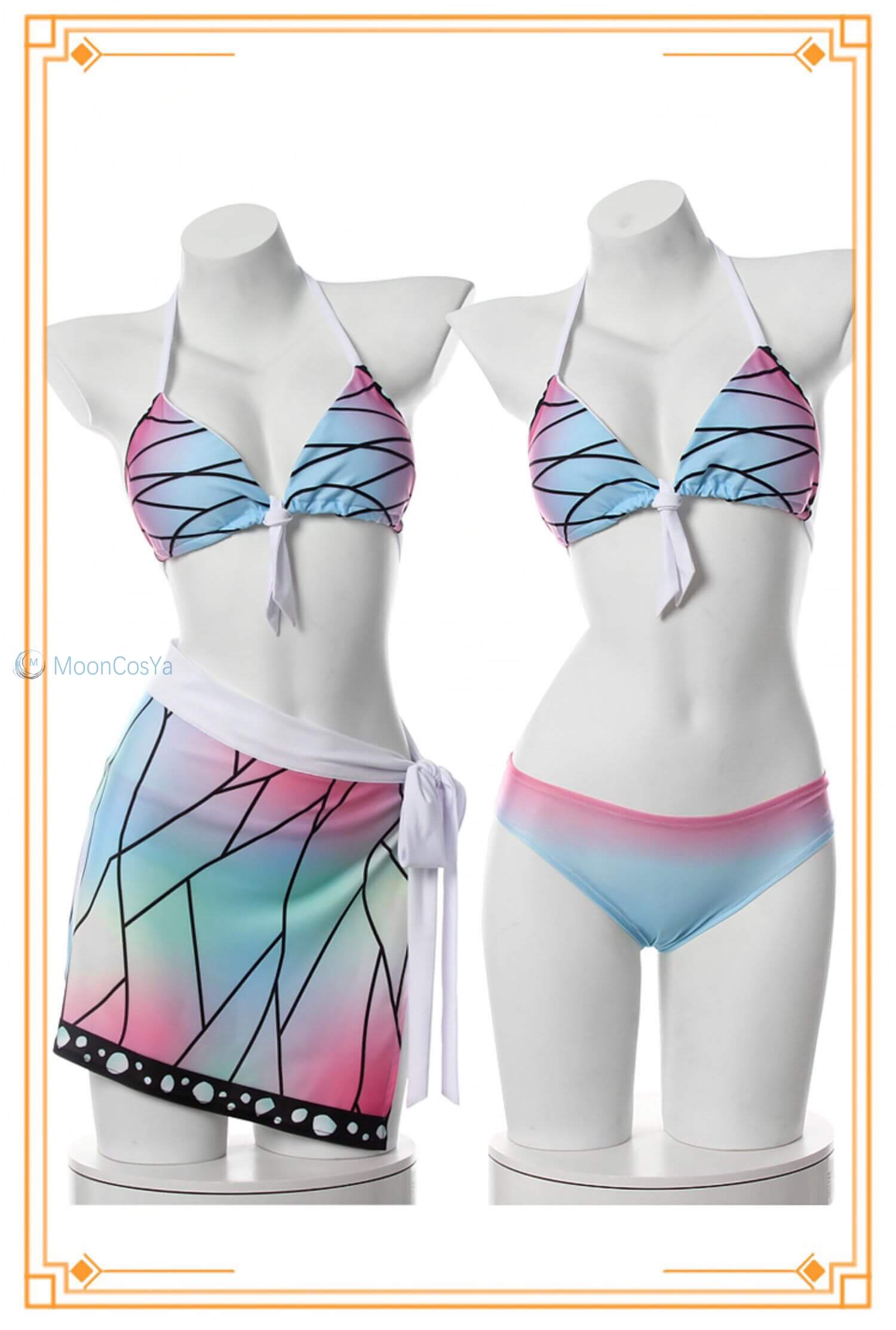Shinobu Kocho Swimsuit Demon Slayer Cos Bikini Anime Sexy Swimsuit Mushi Bashira Kocho Shinobu Cosplay Costume Full Set-Demon Slayer, Featured Collection, New Arrivals - MoonCos