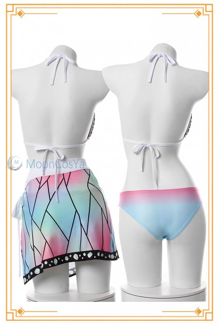 Shinobu Kocho Swimsuit Demon Slayer Cos Bikini Anime Sexy Swimsuit Mushi Bashira Kocho Shinobu Cosplay Costume Full Set-Demon Slayer, Featured Collection, New Arrivals - MoonCos
