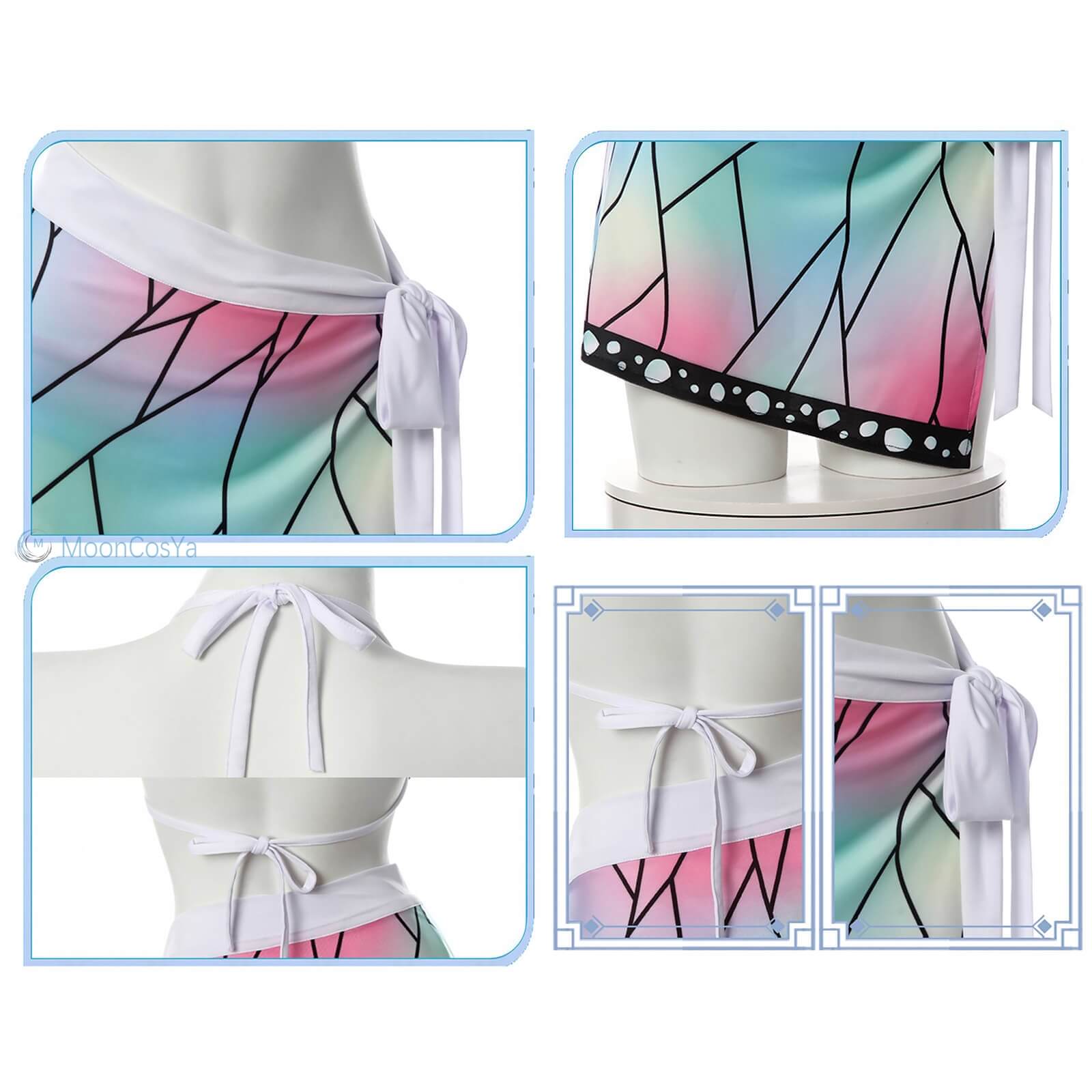 Shinobu Kocho Swimsuit Demon Slayer Cos Bikini Anime Sexy Swimsuit Mushi Bashira Kocho Shinobu Cosplay Costume Full Set-Demon Slayer, Featured Collection, New Arrivals - MoonCos