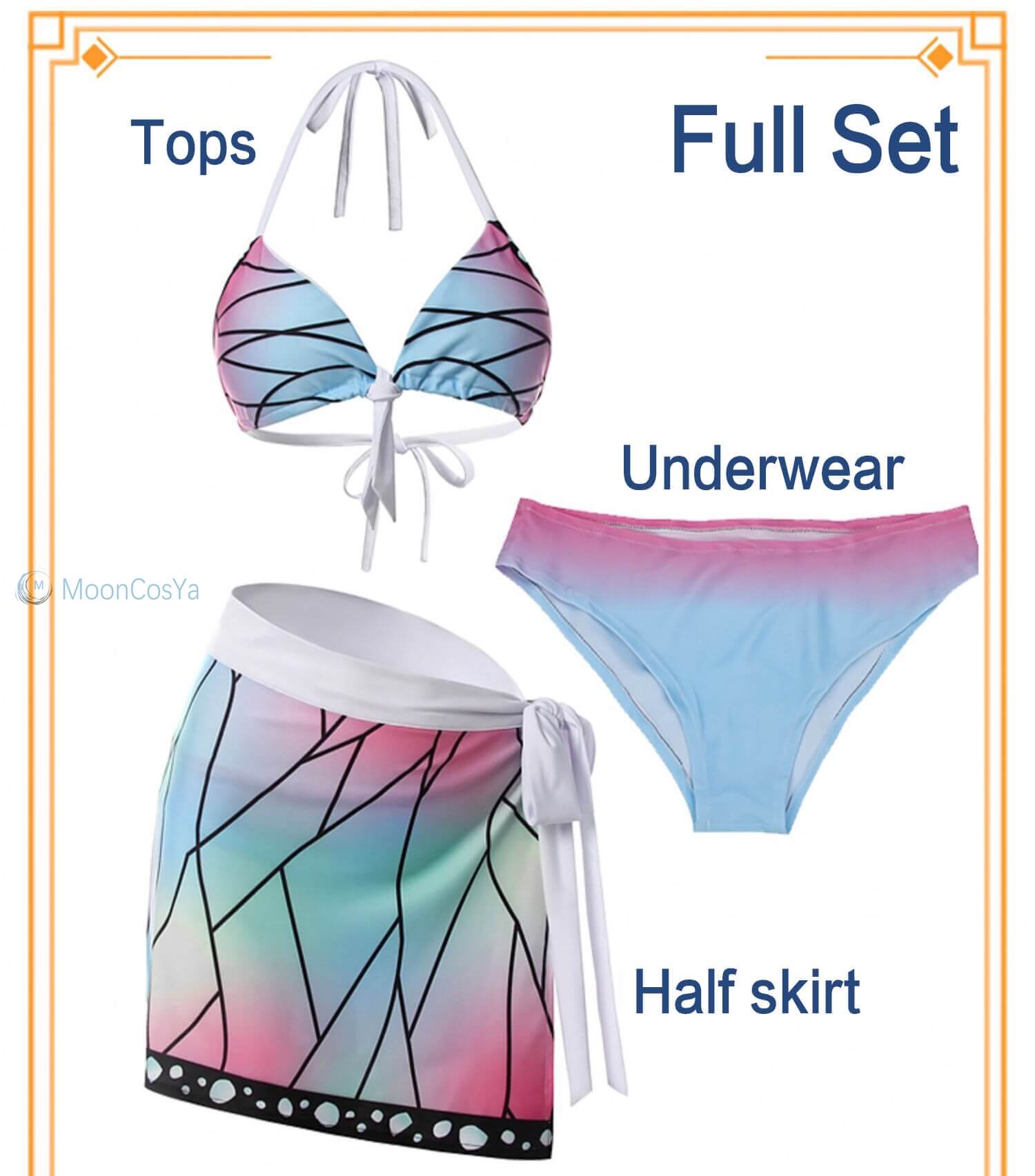 Shinobu Kocho Swimsuit Demon Slayer Cos Bikini Anime Sexy Swimsuit Mushi Bashira Kocho Shinobu Cosplay Costume Full Set-Demon Slayer, Featured Collection, New Arrivals - MoonCos