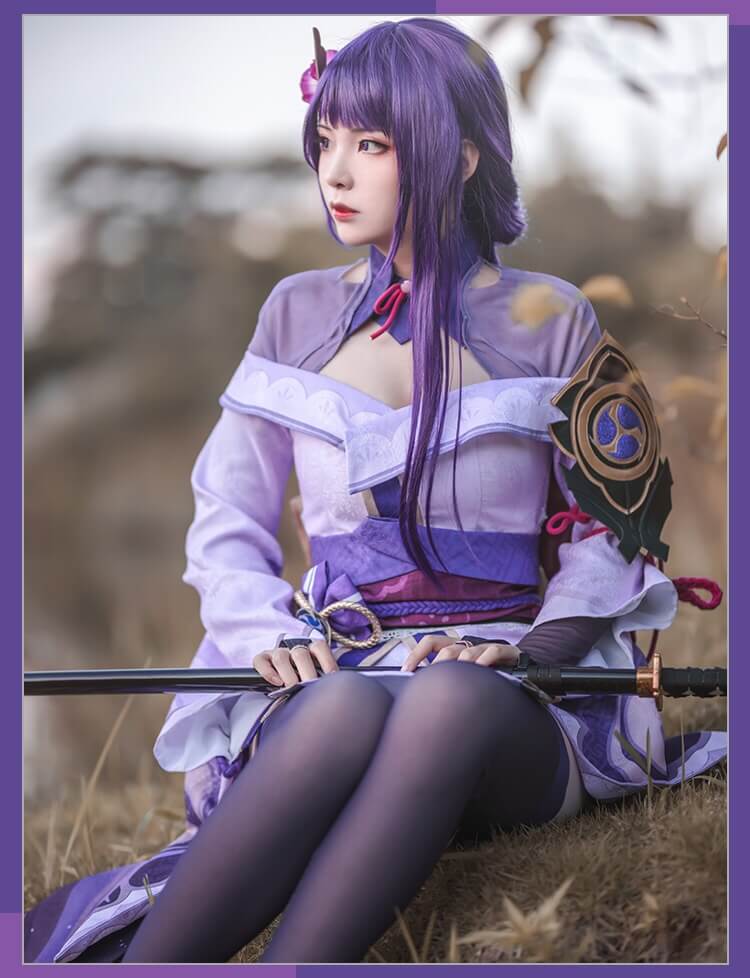Raiden Shogun Cosplay Genshin Impact Cos costume Raiden Ei Full set Japanese style kimono-Genshin Impact, New Arrivals - MoonCos