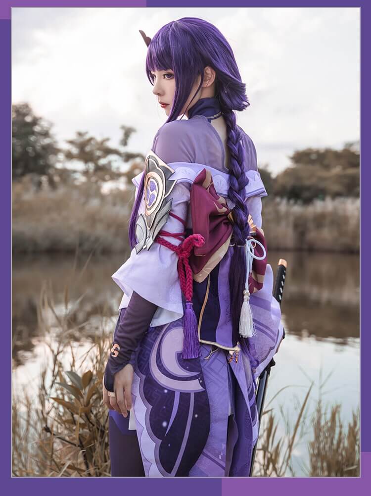 Raiden Shogun Cosplay Genshin Impact Cos costume Raiden Ei Full set Japanese style kimono-Genshin Impact, New Arrivals - MoonCos