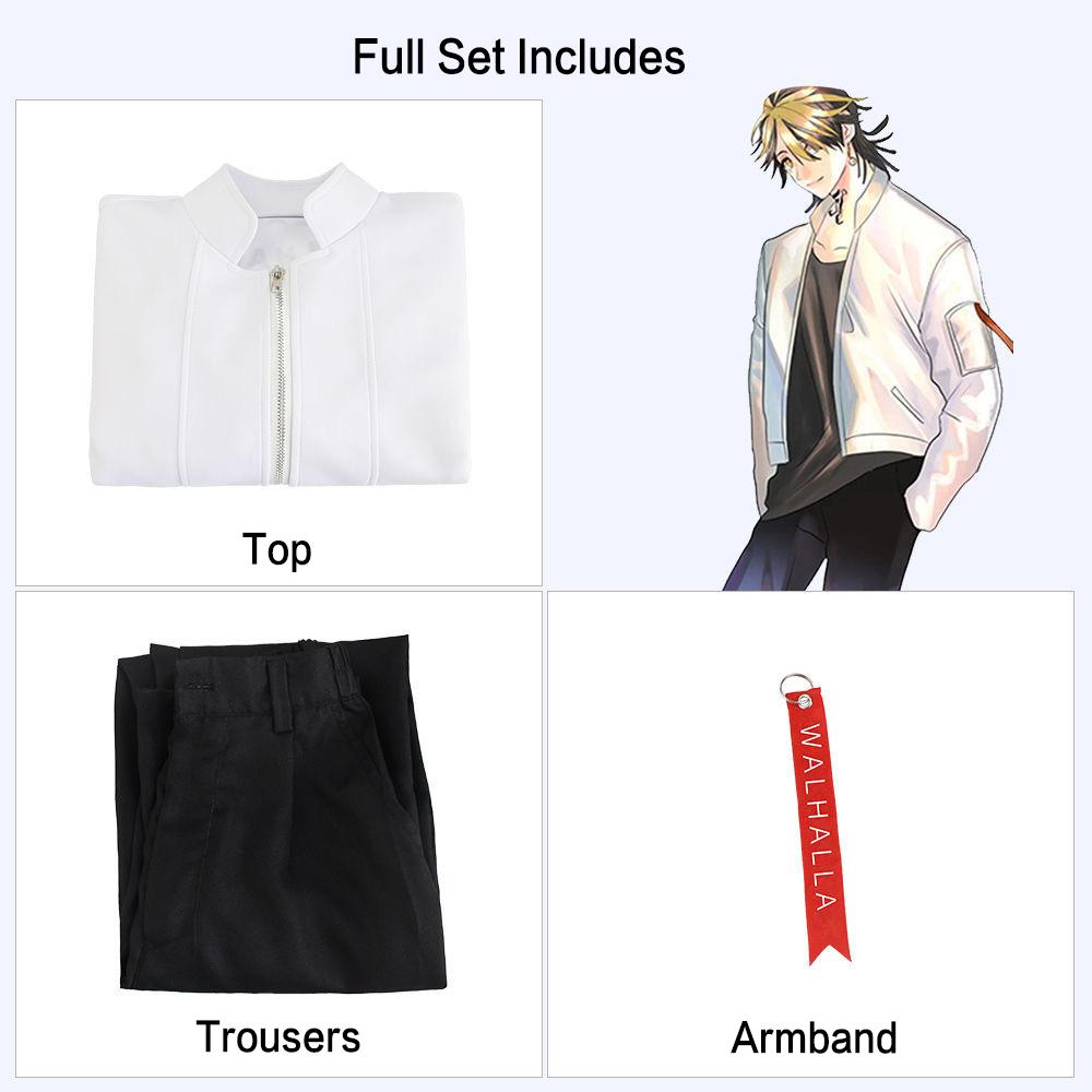 Tokyo Avengers Valhalla Jacket Uniform Kazutora Cos Set Hanemiya kazutora Team Uniform-New Arrivals, Tokyo Revengers - MoonCos
