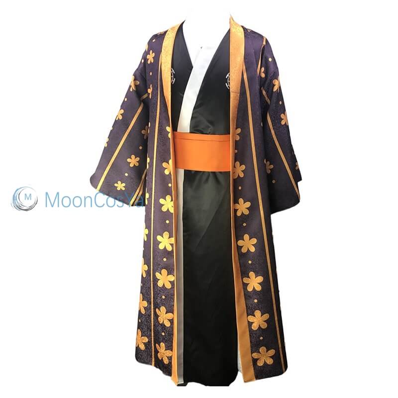 Men Yukata Kimono Robe black Bathrobe Japanese Style Anime Cosplay costume