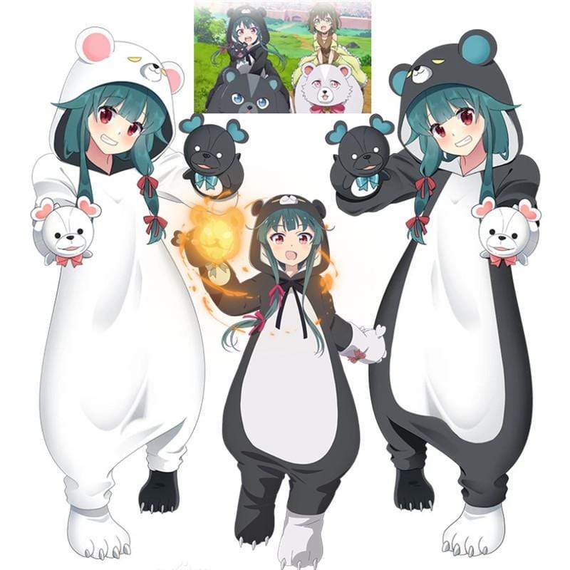 Kuma Kuma Kuma Bear Pajamas Cosplay Costume Double Sided Kawaii Flannel Home Sleepwear Japanese Anime Suit Adult Unisex Jumpsuits Handmake-Hot Sale, Kuma Kuma Kuma Bear - MoonCos