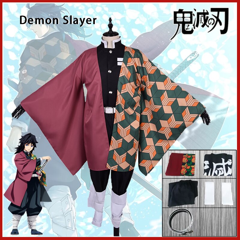 Tomioka Giyuu Cosplay Anime Demon Slayer Outfit Kimetsu no Yaiba Custume Uniform Clock-Demon SLayer - MoonCos