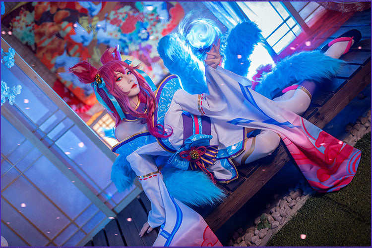Ahri Cosplay Costume Game League of Legends Outfits Anime LOL Ahri Blossom Dress for Party Halloween-League of Legends, New Arrivals - MoonCos