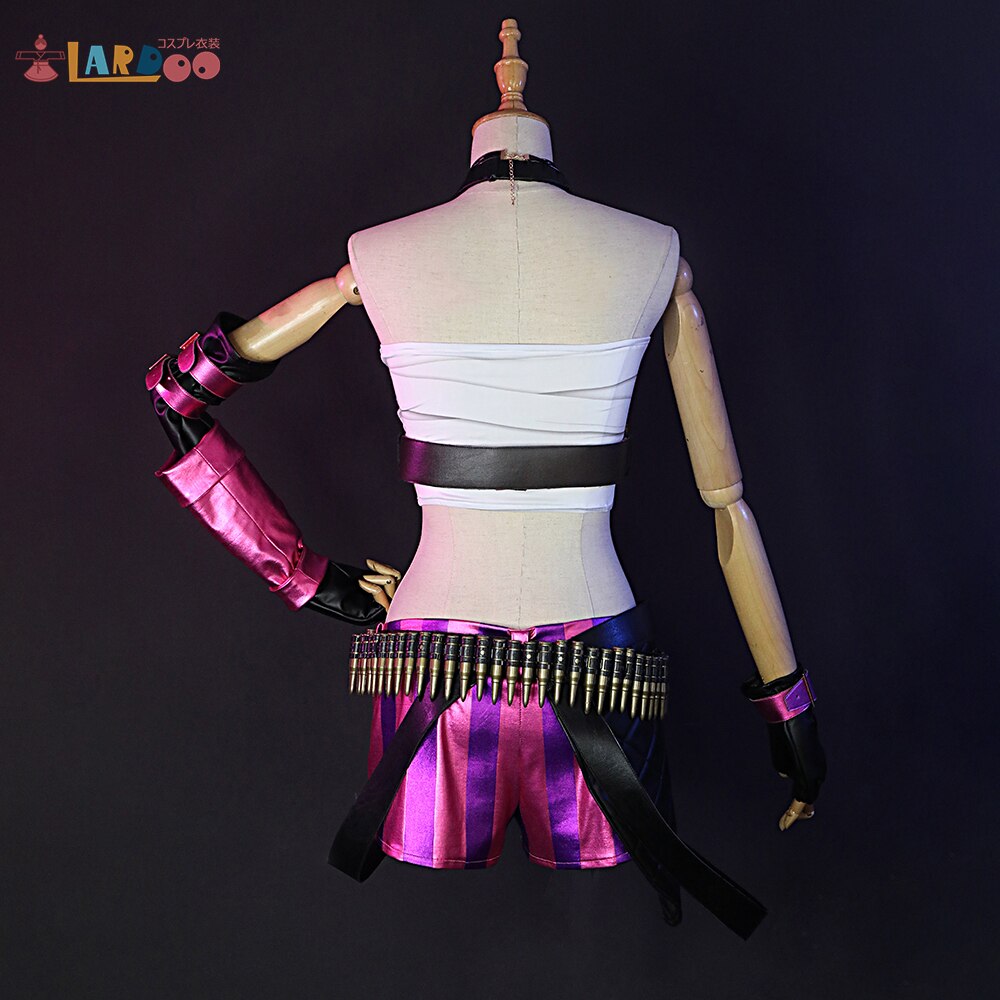 Jinx Cosplay Costume League of Legends Game Cos Jinx Outfit Anime Women Sexy Leather Cool Costume Clothes-League of Legends, New Arrivals - MoonCos