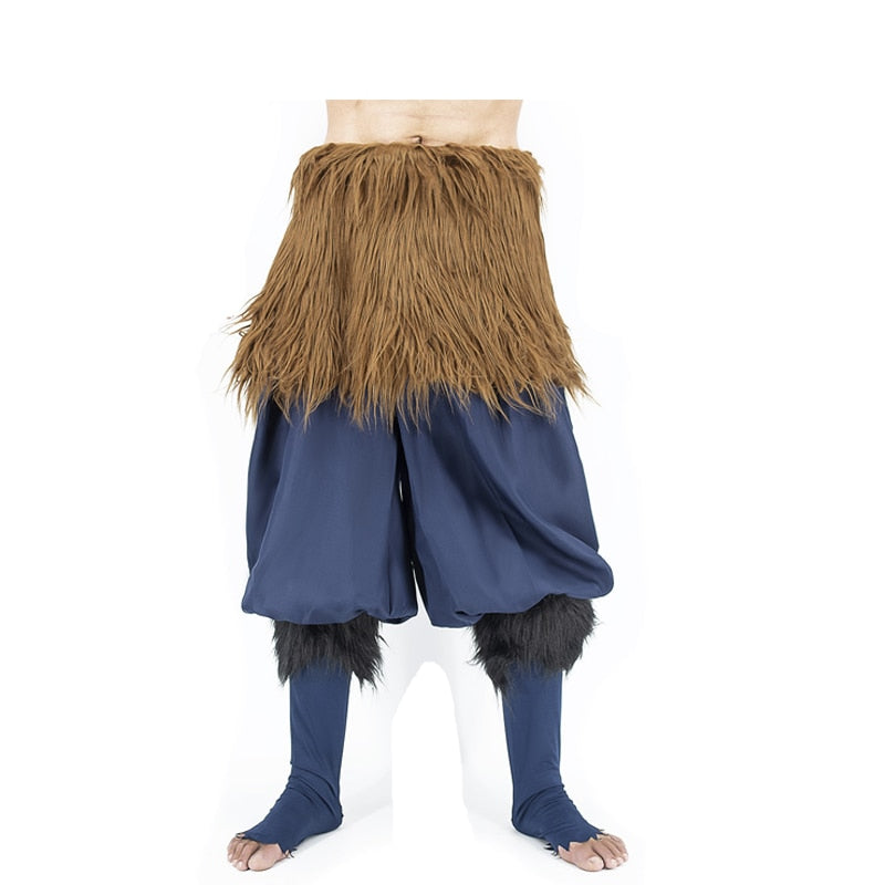 Hashibira Inosuke Cosplay Costume Pig Silicone Mask Anime Demon Slayer Outfit Kimetsu no Yaiba Black Socks Sandals-Demon SLayer - MoonCos