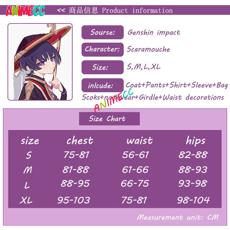 Scaramouche Cosplay Costume Anime Game Genshin Impact Cos Shoes Wig Halloween Full Set Kimono-Genshin Impact - MoonCos