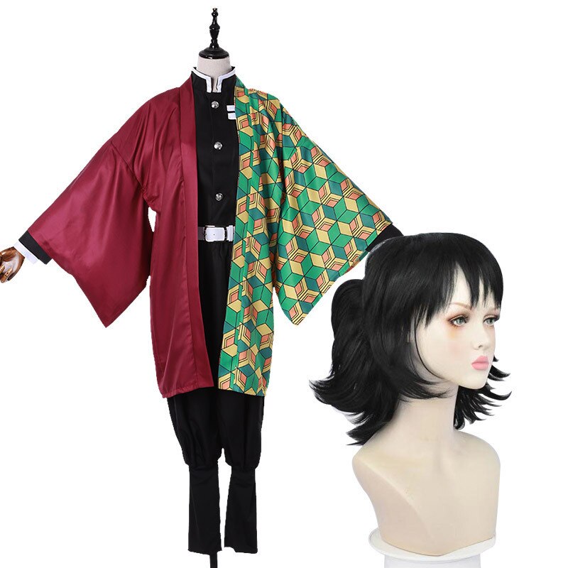 Tomioka Giyuu Cosplay Anime Demon Slayer Outfit Kimetsu no Yaiba Custume Uniform Clock-Demon SLayer - MoonCos