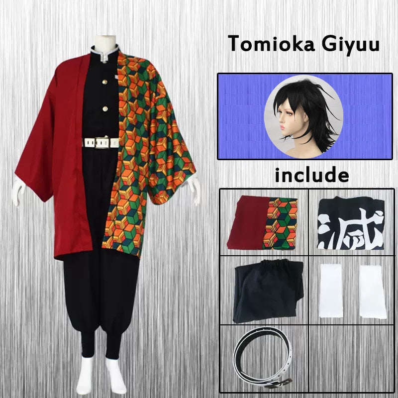 Tomioka Giyuu Cosplay Anime Demon Slayer Outfit Kimetsu no Yaiba Custume Uniform Clock-Demon SLayer - MoonCos