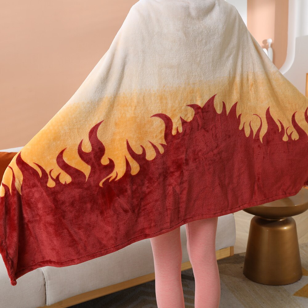 Tomioka Giyuu Cosplay Cloak Cape Anime Demon Slayer Hoodie Christmas Gift Blanket Rengoku Kyoujurou Plush Flannel Anime Blanket-Demon SLayer - MoonCos