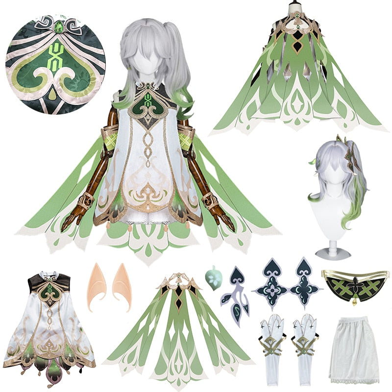 Nahida Cosplay Costume Lesser Lord Kusanali Outfit Game Genshin Impact Wig Dress Halloween Party Costumes-Genshin Impact, New Arrivals - MoonCos