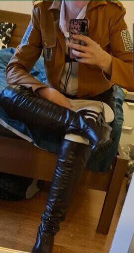 Attack on Titan Cosplay Long Boots Shingeki no Kyojin PU Over-the-Knee boots AOT Eren Levi Shoes-Attack on Titan, Featured Collection, Shoes - MoonCos