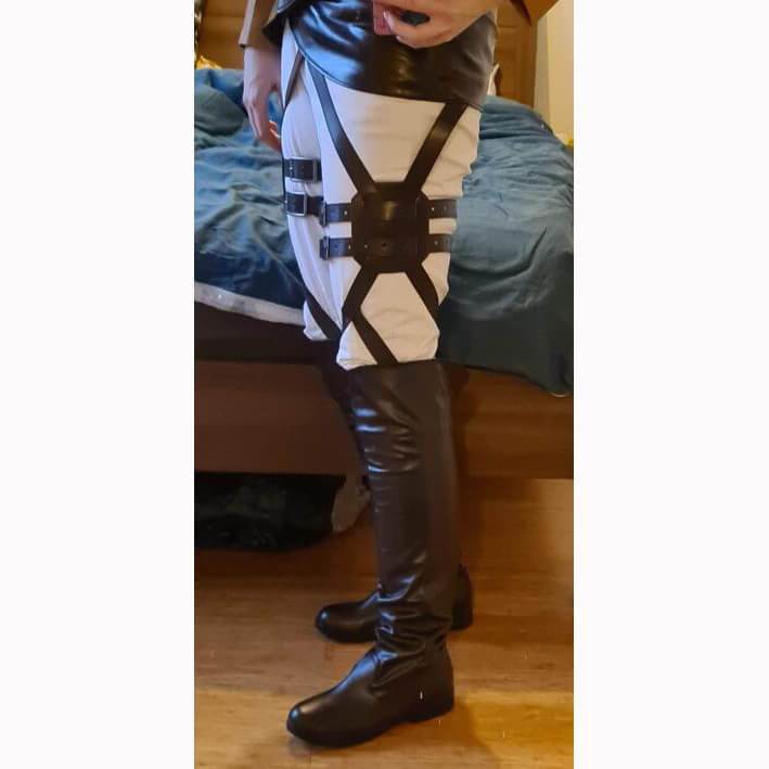 Attack on Titan Cosplay Long Boots Shingeki no Kyojin PU Over-the-Knee boots AOT Eren Levi Shoes-Attack on Titan, Featured Collection, Shoes - MoonCos