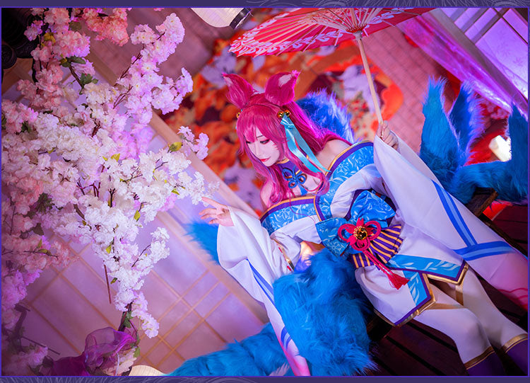 Ahri Cosplay Costume Game League of Legends Outfits Anime LOL Ahri Blossom Dress for Party Halloween-League of Legends, New Arrivals - MoonCos