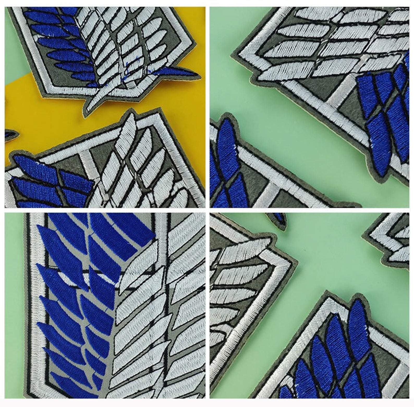 Embroidery Sticker Attack on Titian Scouting Legion Embroidery Wings of freedom Logo Anime Shingeki no Kyojin AOT Clothing Patch Sticker-Attack on Titan, Props - MoonCos