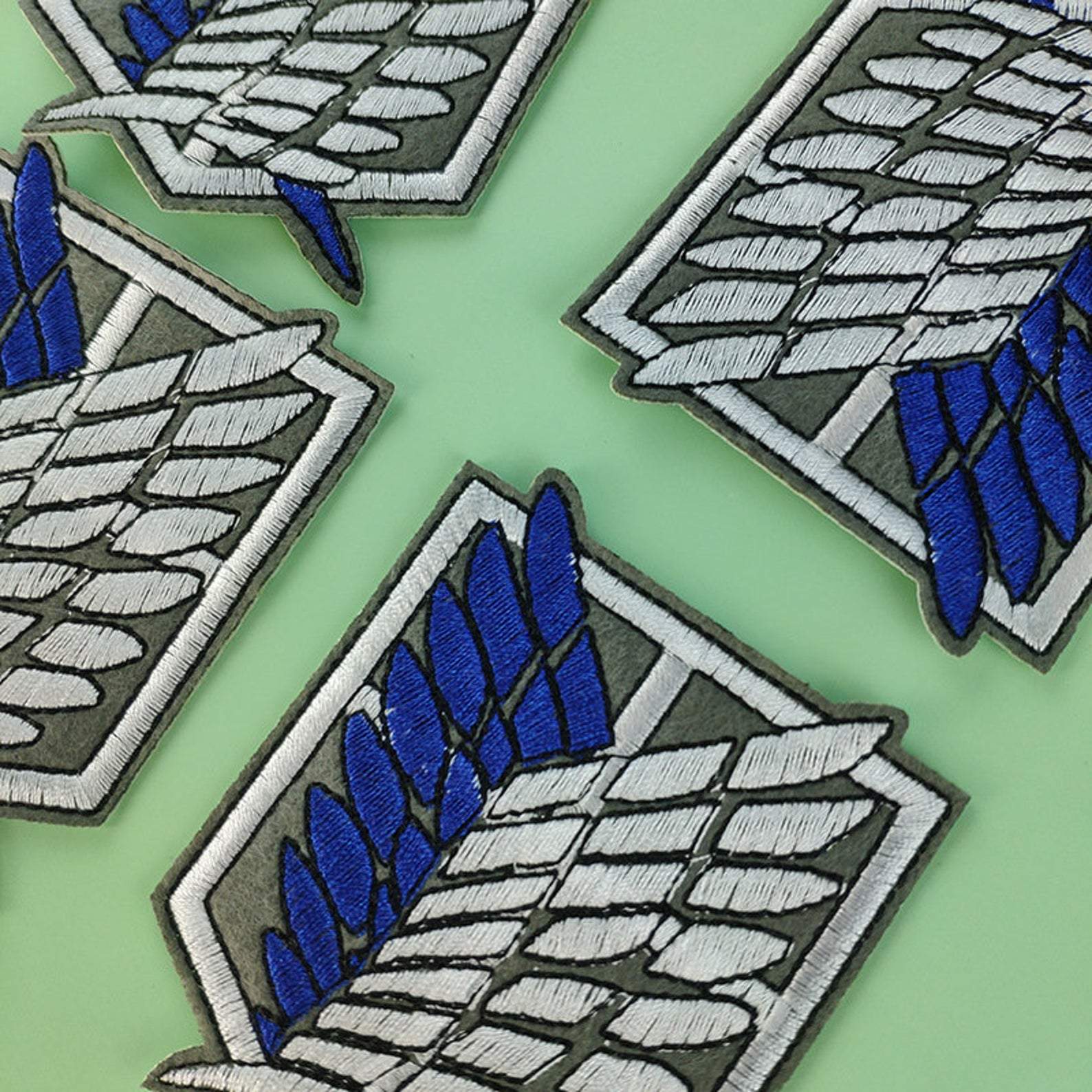 Embroidery Sticker Attack on Titian Scouting Legion Embroidery Wings of freedom Logo Anime Shingeki no Kyojin AOT Clothing Patch Sticker-Attack on Titan, Props - MoonCos