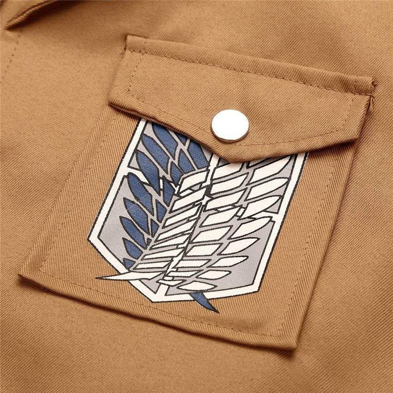 Attack on Titan Cosplay Jacket Anime Shingeki no Kyojin jacket Survey corps Costume Printed Embroidery Coat AOT High Quality Embroidered Eren Mikasa Levi-Attack on Titan - MoonCos