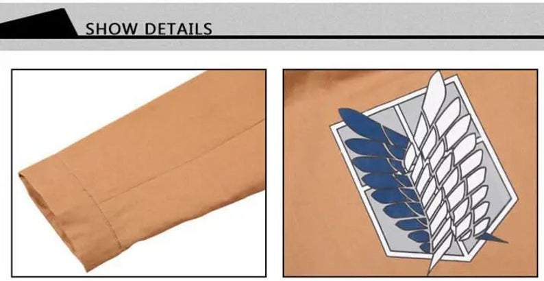 Attack on Titan Cosplay Jacket Anime Shingeki no Kyojin jacket Survey corps Costume Printed Embroidery Coat AOT High Quality Embroidered Eren Mikasa Levi-Attack on Titan - MoonCos