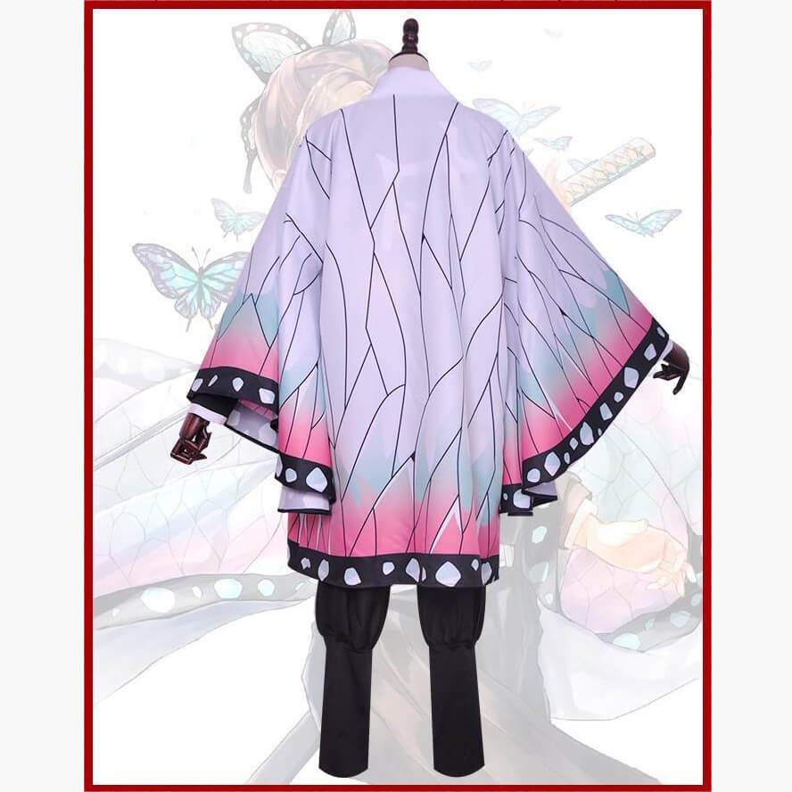 Shinobu Kocho Cosplay Costume Anime Demon Slayer Kimetsu No Yaiba Cos Full set Mushi Bashira Kocho Shinobu Kimono Crops Uniform-Demon Slayer, New Arrivals - MoonCos