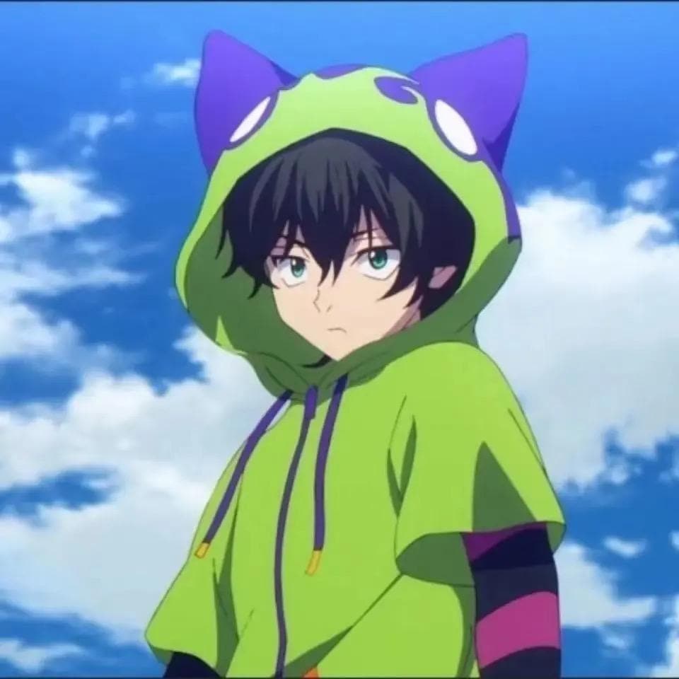 Chinen Miya Cosplay Costume Hoodie Anime SK8 the Infinity Green Cat ear hat Sweatshirt Full set-SK8 the Infinity - MoonCos