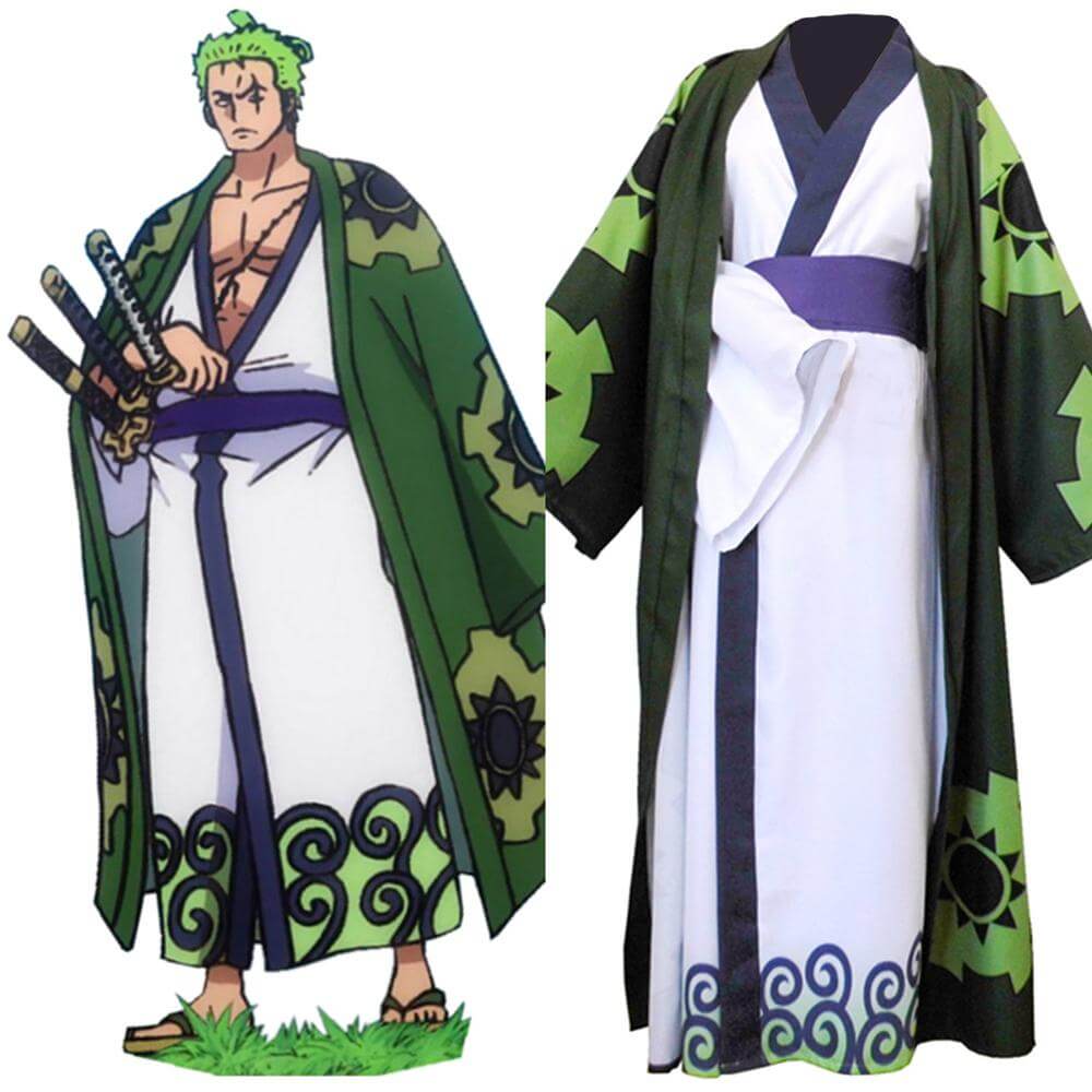 Roronoa Zoro Kimono Cosplay Costume Anime One Piece Wano Country Unisex-Hot Sale, New Arrivals, One Piece - MoonCos