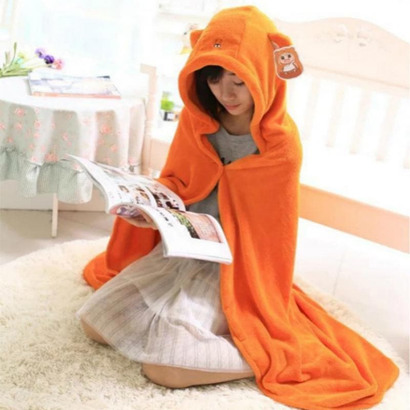 Kawaii Umaru Chan Cloak Flannels Blanket Cute Soft Orange Hoodies Anime Cosplay Adult Costume Shimmer Shine Party Anime-Featured Collection, Natsume's Book of Friends, Umaru Chan - MoonCos