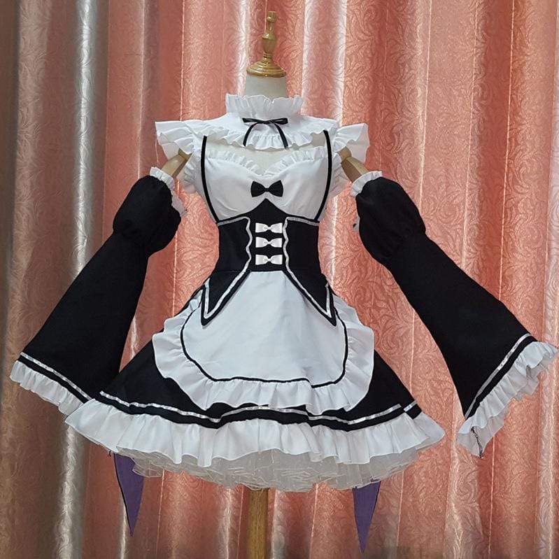 Kawaii Ram Rem Cosplay Costume Cute Sisters Maid Servant Dress Re:zero Kara Hajimeru Isekai Seikatsu Re Life In a Different World-Featured Collection, Re:zero - MoonCos