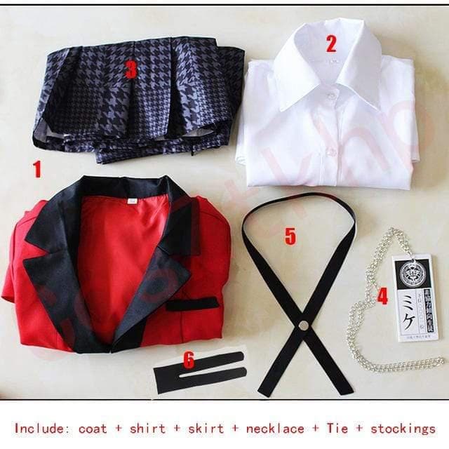 Yumeko Jabami Cosplay Costume Anime Kakegurui Cosplay Shirt Japanese School Girls Uniform Full Set Jacket+Shirt+Skirt+Stockings+Tie-Featured Collection, Kakegurui - MoonCos